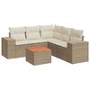 vidaXL 6 pcs conjunto de sof&aacute;s p/ jardim com almofad&otilde;es vime PE bege