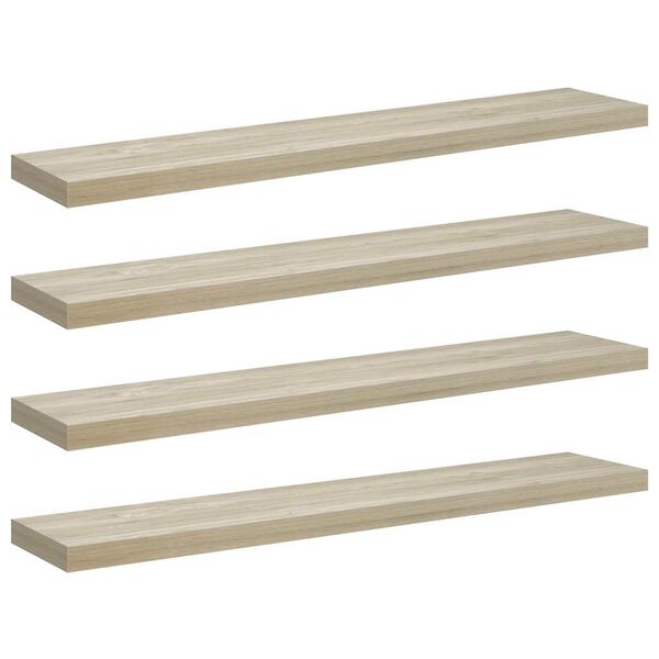 vidaXL Prateleiras parede suspensas 4 pcs 120x23,5x3,8cm MDF carvalho