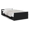 vidaXL Estrutura cama c/ gavetas 75x190 cm derivados de madeira preto