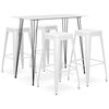 vidaXL 5 pcs conjunto de bar branco