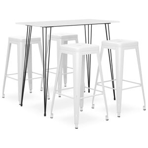 vidaXL 5 pcs conjunto de bar branco