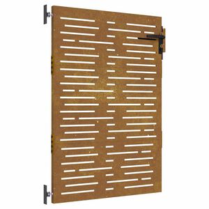 vidaXL Port&atilde;o de jardim 85x125 cm a&ccedil;o corten design quadrados