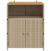vidaXL Arm&aacute;rio com porta Bege 70 x 50 x 87 cm Poli&eacute;ster e Rattan Roly