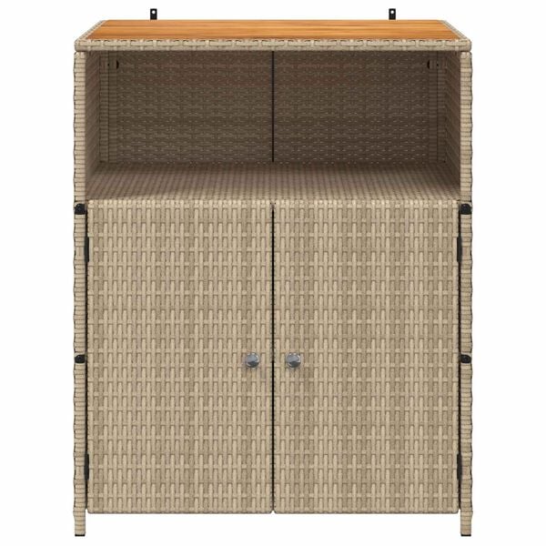 vidaXL Arm&aacute;rio com porta Bege 70 x 50 x 87 cm Poli&eacute;ster e Rattan Roly