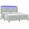 vidaXL Cama Box com colch&atilde;o com led Cinzento-claro 200 x 200 cm Veludo