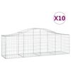 vidaXL Cestos gabi&atilde;o arqueados 10pcs 200x50x60/80 cm ferro galvanizado