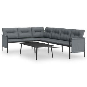 vidaXL 2 pcs conjunto lounge de jardim a&ccedil;o antracite