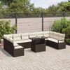 vidaXL Conjunto de Sof&aacute; de Jardim 11 pcs Marrom e Creme vime PE