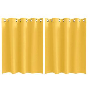 vidaXL Cortinas Blackout com Argolas 2 pcs Amarelo Mostarda