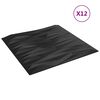vidaXL Painéis de parede 12 pcs 50x50 cm 3m² XPS pedra preto