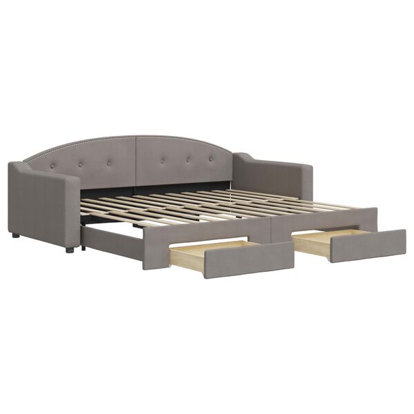 vidaXL Sof&aacute;-cama c/ gavet&atilde;o/gavetas 90x200 cm tecido cinza-acastanhado