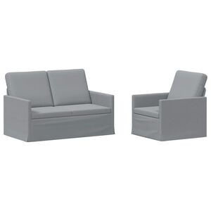 vidaXL Conjunto de Sof&aacute;s 2 pcs Cinzento-claro Tecido