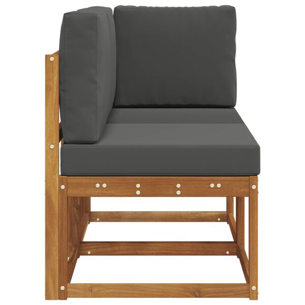 vidaXL Sof&aacute; M&eacute;dio e de Canto para Exterior 2 Pe&ccedil;a Natural e Antracite