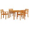 vidaXL Conjunto de Jantar para Jardim 5 unid. Castanho