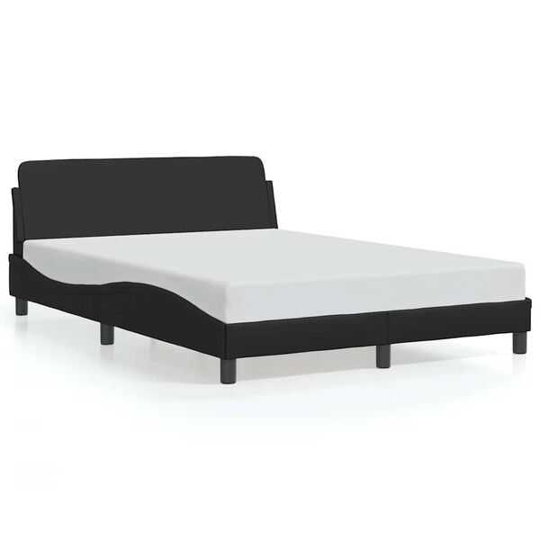 vidaXL Estrutura de cama Dover 140x200 cm couro artificial preto