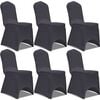 vidaXL Capa extens&iacute;vel para cadeira 6 pcs antracite