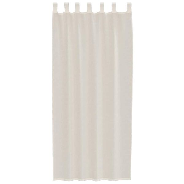 vidaXL Cortinas de voile com aba 2 pcs creme