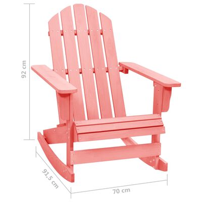 vidaXL Cadeira Adirondack de baloiçar para jardim abeto maciço rosa