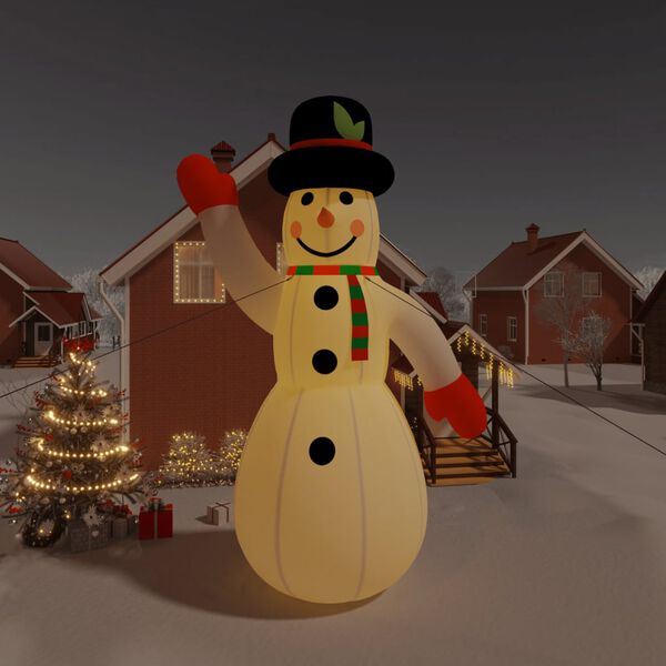 vidaXL Boneco de neve insufl&aacute;vel com luzes LED 805 cm