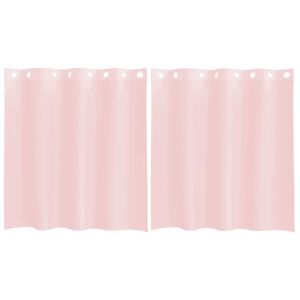 vidaXL Cortinas de voile com ilh&oacute;s 2 pcs rosa-claro 140x140 cm