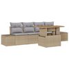 vidaXL Conjunto de Sof&aacute; de Jardim 5 pcs Bege Rattan Sint&eacute;tico