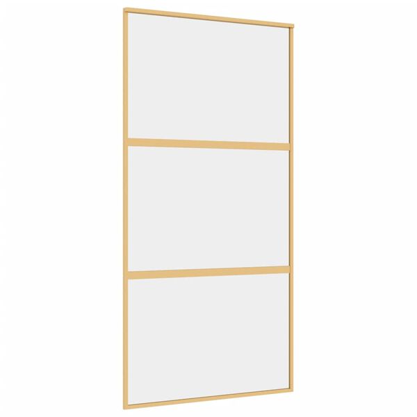 vidaXL Porta deslizante 102,5x205 cm vidro ESG/alum&iacute;nio dourado