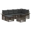 vidaXL Conjunto de Sof&aacute; de Jardim 7 pcs Cinzento vime PE
