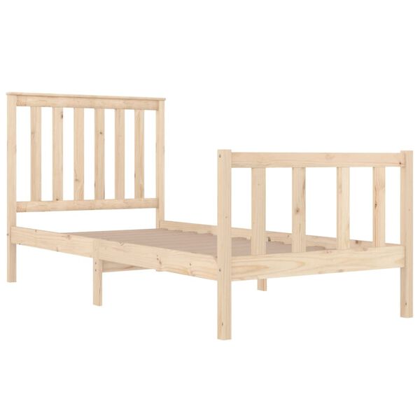 vidaXL Estrutura de cama pequena solteiro 75x190 cm pinho maci&ccedil;o