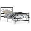 vidaXL Estrutura de cama com cabeceira e pés 90x200 cm metal preto