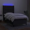 vidaXL Cama box spring c/ colch&atilde;o e LED 90x190 cm tecido preto