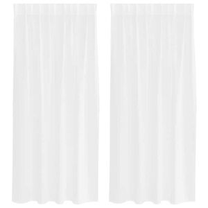 vidaXL Cortina de Voile 2 pcs Branco 175 x 140 cm Poli&eacute;ster