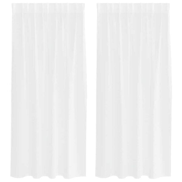 vidaXL Cortina de Voile 2 pcs Branco 175 x 140 cm Poli&eacute;ster