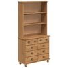vidaXL Hutch com gaveta ASKIM Cera de Mel 91 x 40 x 184 cm