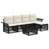 vidaXL Conjunto de Sof&aacute; de Jardim 6 unid. Preto vime PE