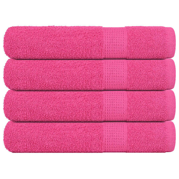 vidaXL Toalhas FROGN 4 pcs 100x200 cm 360 g/m&sup2; rosa