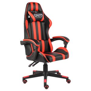 vidaXL Cadeira estilo corrida couro artificial preto e vermelho