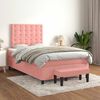 vidaXL Cama boxspring com colch&atilde;o 120x190 cm veludo rosa