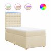 vidaXL Cama com molas/colch&atilde;o 90x200 cm tecido cor cr&egrave;me