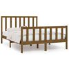 vidaXL Estrutura de cama casal 135x190 cm madeira maci&ccedil;a castanho-mel