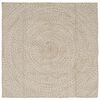 vidaXL Tapetes de &aacute;rea Quadrado Natural e Branco 120 x 120 cm Juta