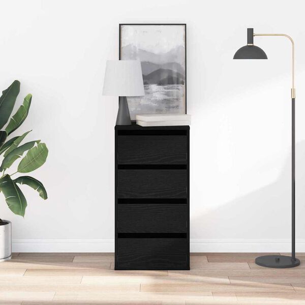 vidaXL Gabinete de Gavetas Preto 40 x 41 x 76 cm Madeira processada