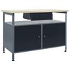 vidaXL Bancada de trabalho 120x60x85 cm a&ccedil;o preto