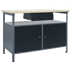 vidaXL Bancada de trabalho 120x60x85 cm a&ccedil;o preto