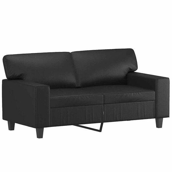 vidaXL Sof&aacute; de 2 lugares 120 cm couro artificial preto