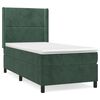 vidaXL Cama com molas/colch&atilde;o 90x200 cm veludo verde-escuro