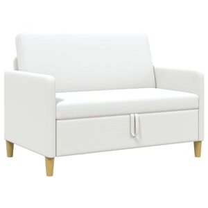 vidaXL Sofa com Armazenamento Branco 122 x 78 x 87 cm Poli&eacute;ster
