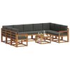 vidaXL Conjunto de Sof&aacute;s para Exterior 10 pcs Natural e Antracite