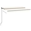 vidaXL Toldo retr&aacute;til manual com LED 450x300 cm cor creme