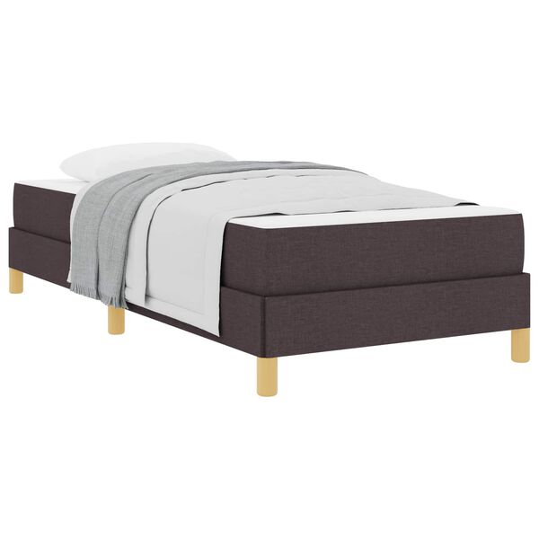 vidaXL Cama Box com colch&atilde;o Marrom Escuro 100 x 200 cm tecido