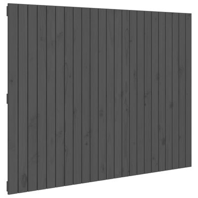vidaXL Cabeceira de parede 146,5x3x110cm madeira de pinho maciça cinza